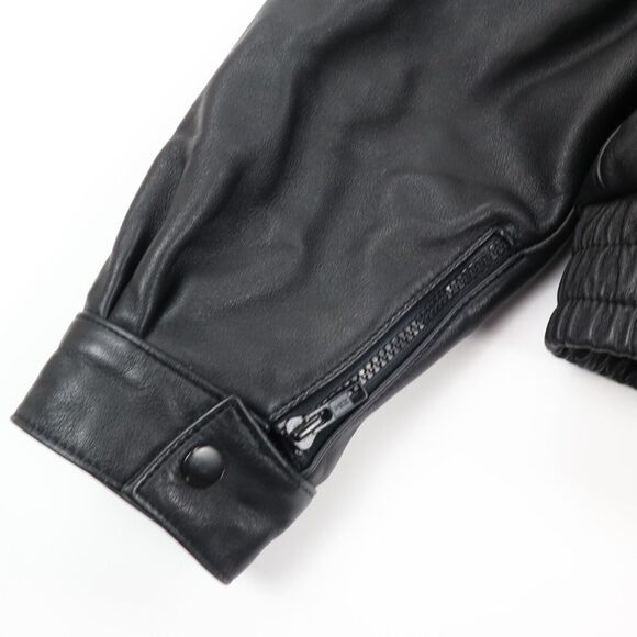 First Gear Women's Cafe Racer Black Leather Motorcycle Jacket Full Zip M Medium - Picture 3 of 10